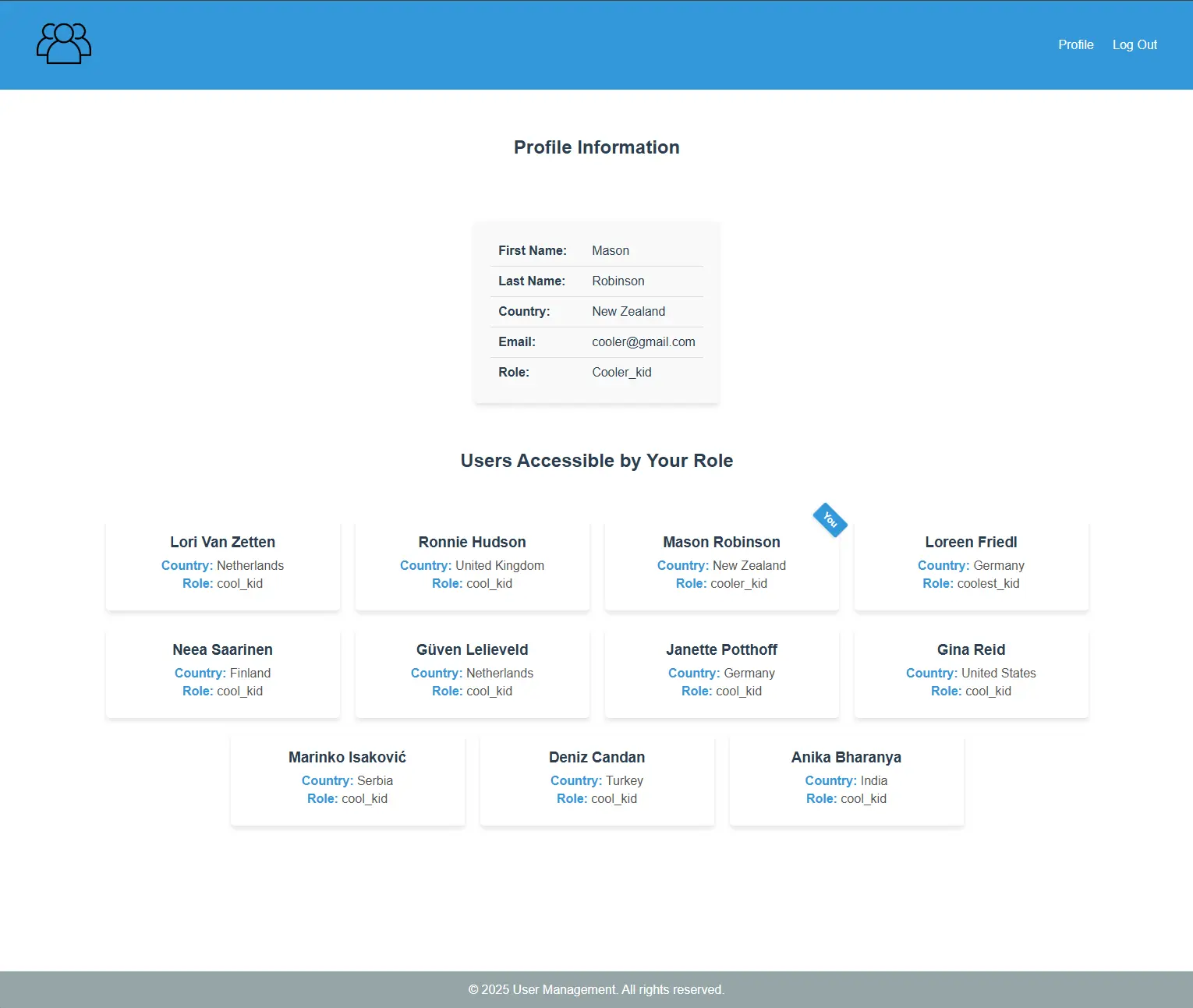 User Profile Details